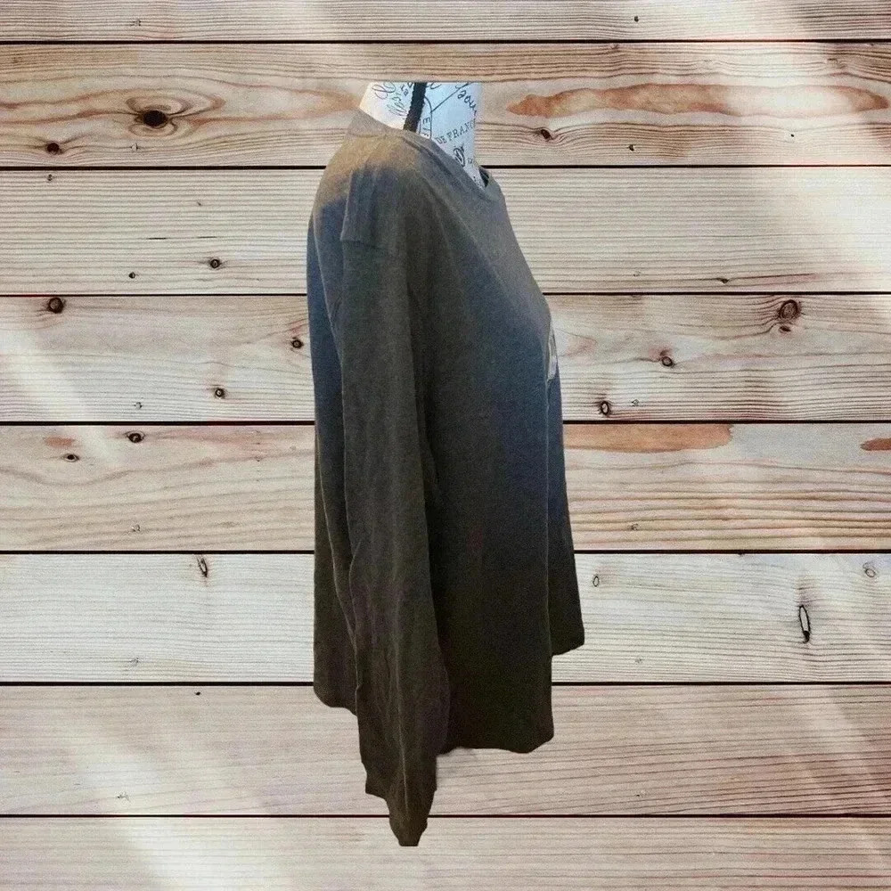 BRAND NEW " GEORGE " MEN'S SOLID GREY COTTON LONG SLEEVE T-SHIRT. SIZE LARGE - Picture 4 of 4